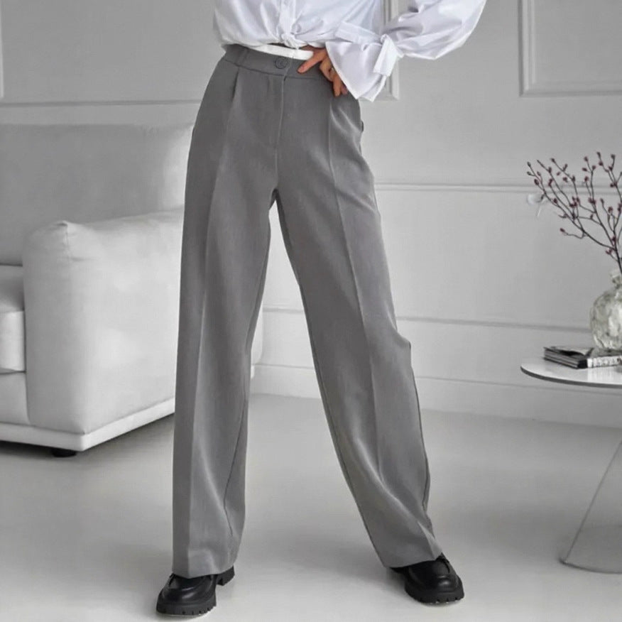 Damen elegante Pluderhose mit hohem Bund und ruhig fließendem Schnitt Stalluxe