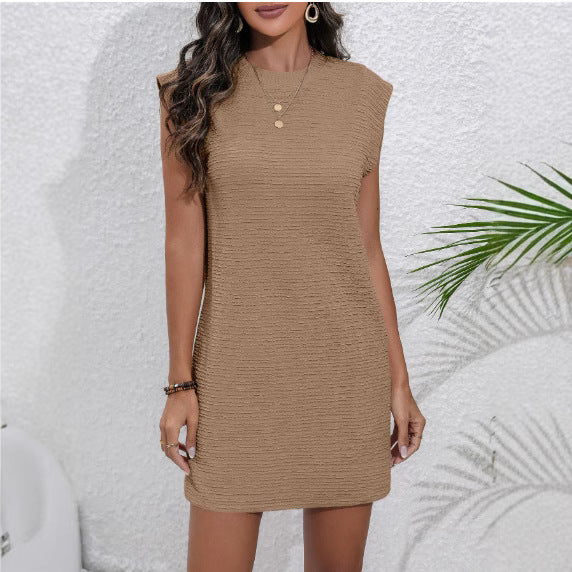 Damen Kurzarm Kleid mit strukturiertem Design Stalluxe
