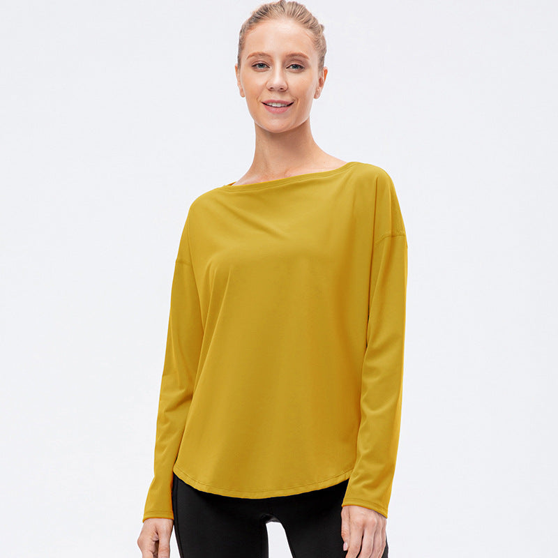 Damen Lockeres Langarmshirt aus atmungsaktivem Funktionsmaterial Stalluxe