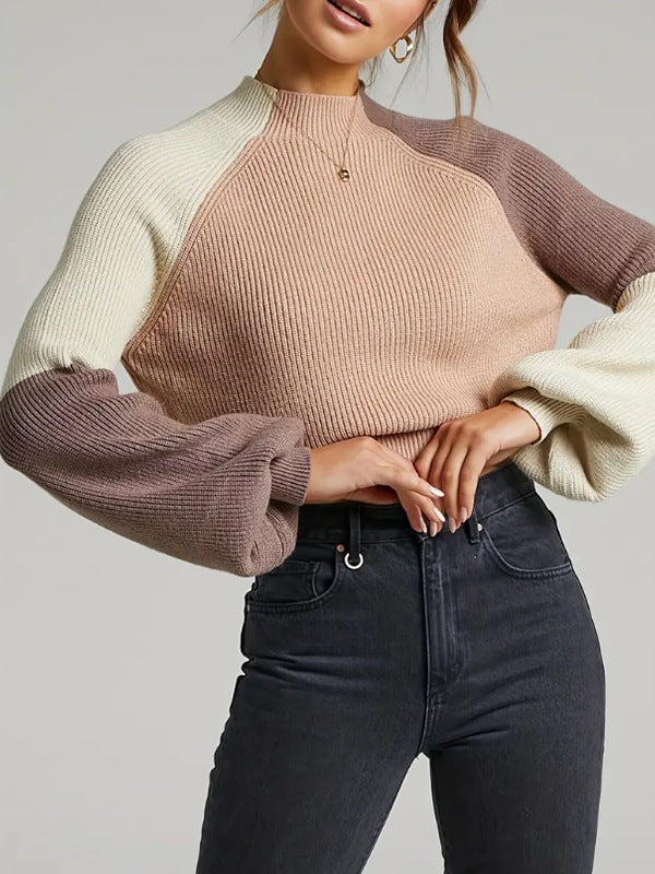 Damen Pullover mit einzigartigem Strukturstrick und voluminösen Ärmeln Stalluxe