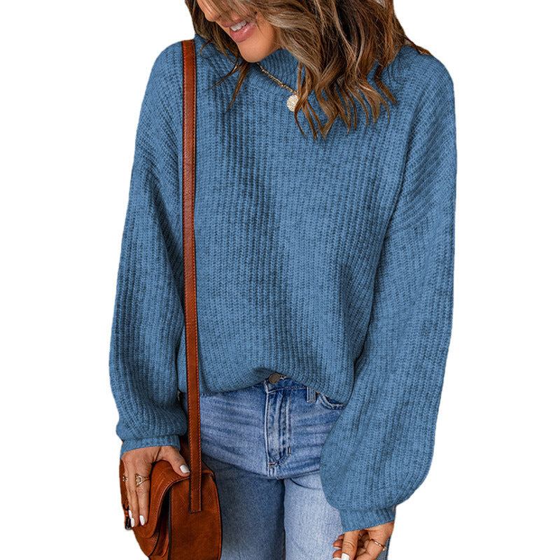 Damen Übergroßer Pullover mit strukturiertem Muster und hochgeschlossenen Ausschnitt Stalluxe