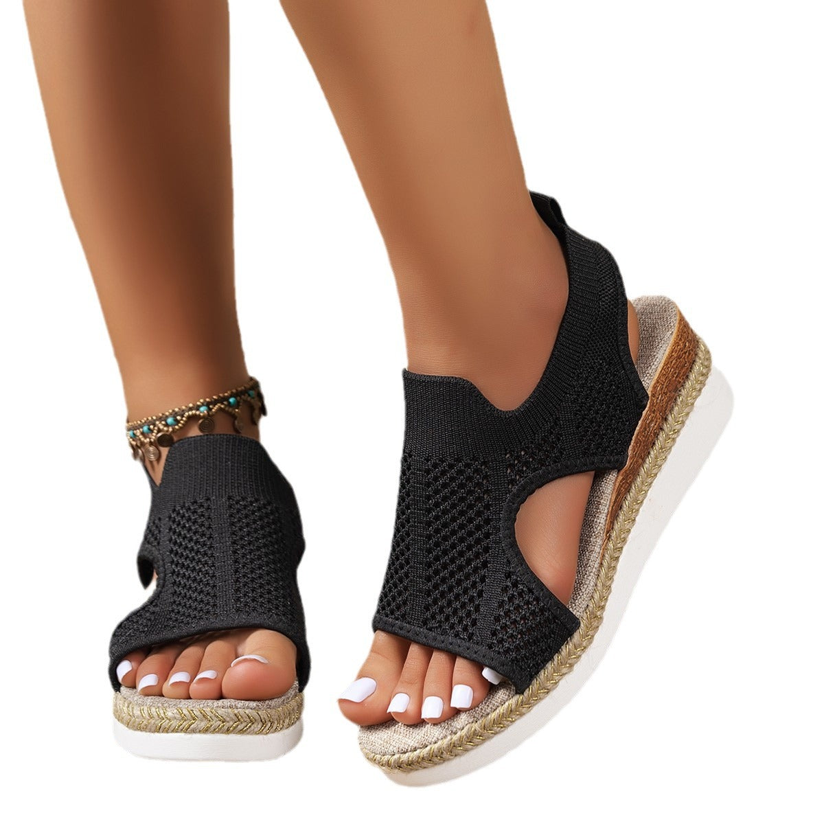 Damen Komfort-Sandalen mit atmungsaktiver Netzstruktur und flexibler Sohle Stalluxe
