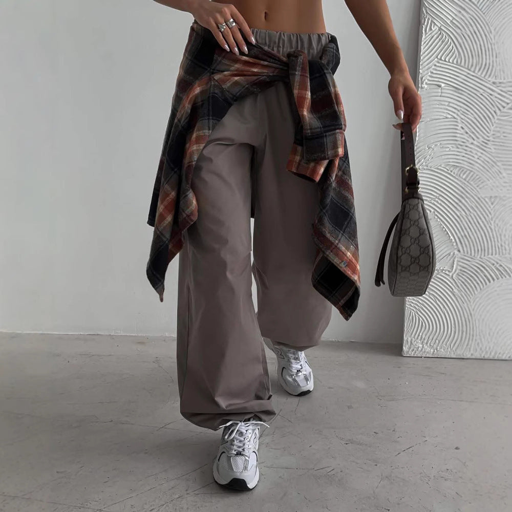 Damen Locker geschnittene High-Waist-Hose mit elastischem Bund Stalluxe