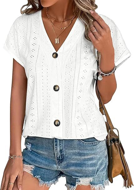Damen genähte Bluse mit Knopfleiste Stalluxe