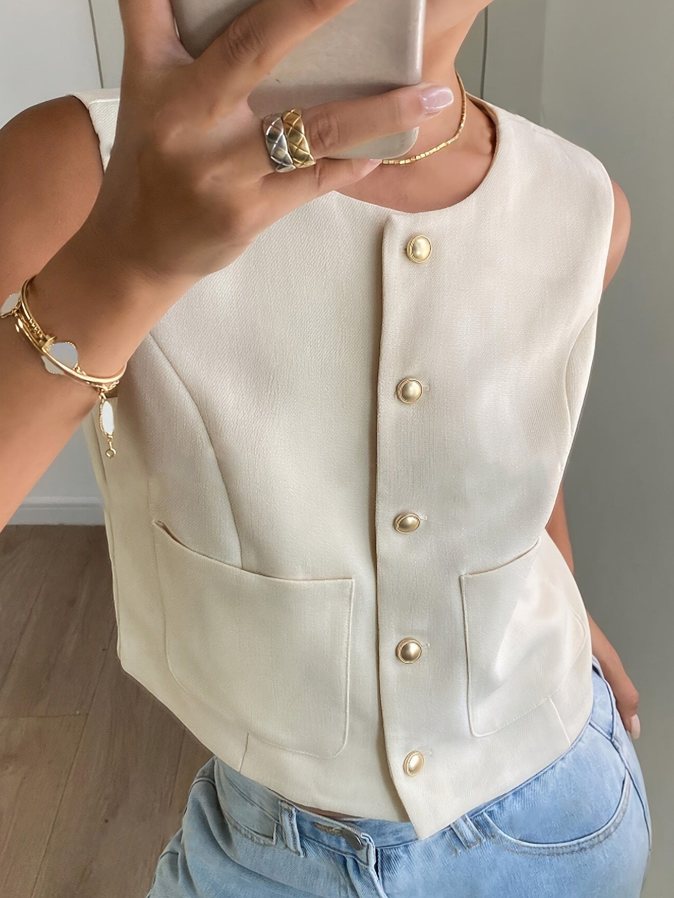 Damen modischer ärmelloser Blazer Stalluxe