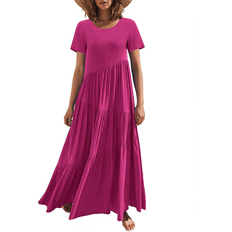 Damen Maxikleid mit lässiger Passform und fließendem Saum Stalluxe