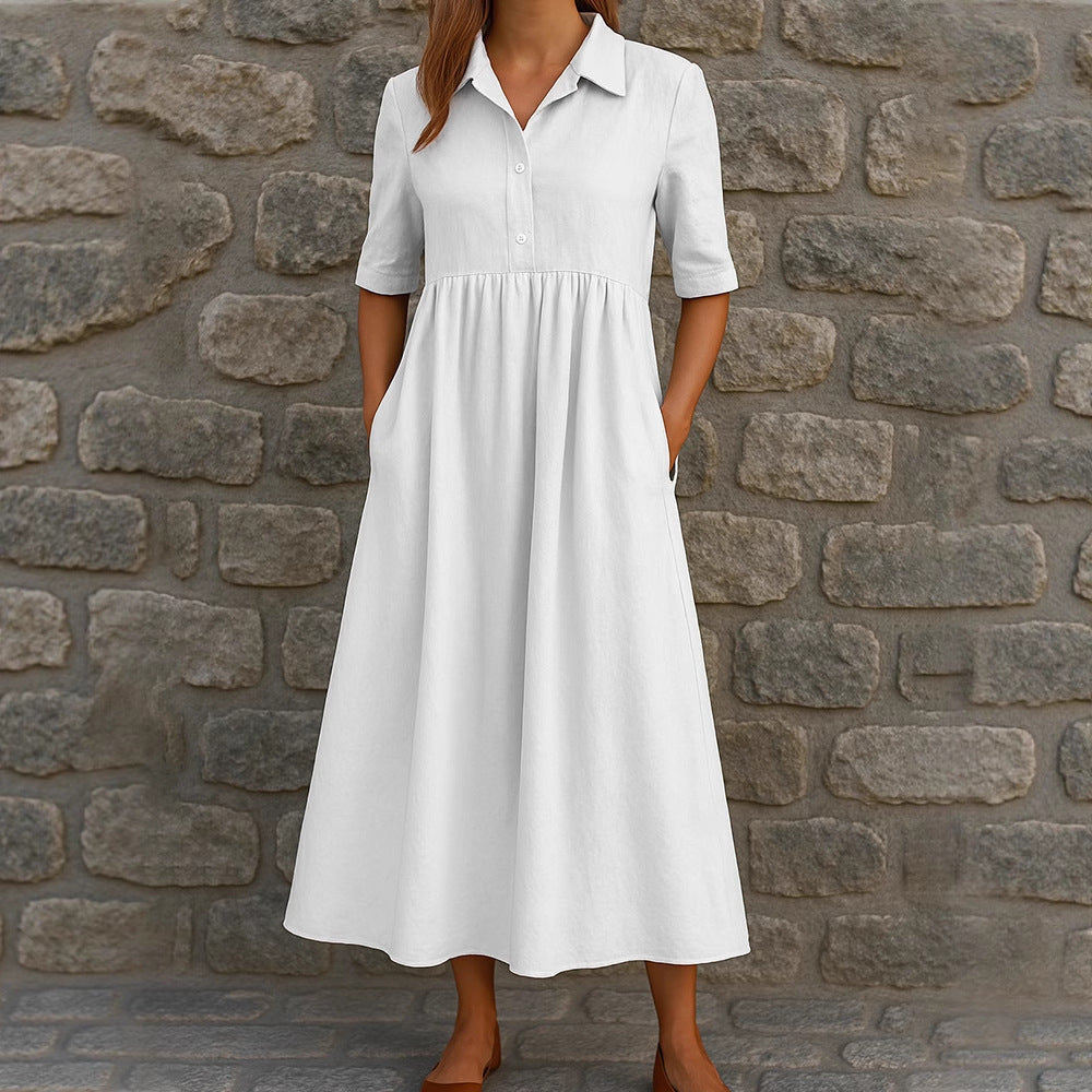 Damen Hemdkleid mit taillierter Silhouette und praktischen Taschen Stalluxe