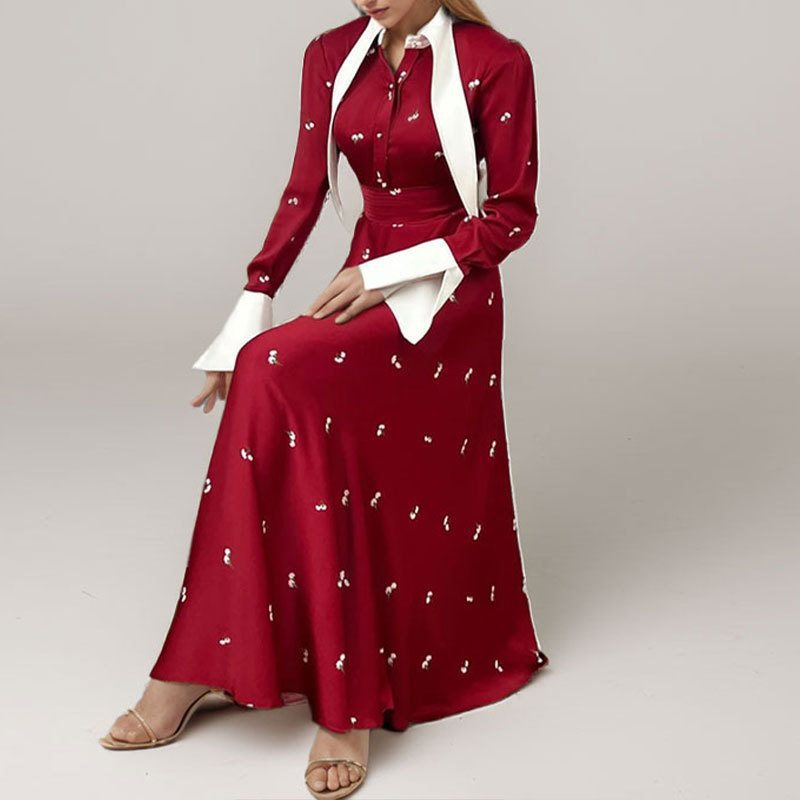 Damen Maxi-Kleid mit eleganter Overlay-Jacke und zarten Applikationen Stalluxe