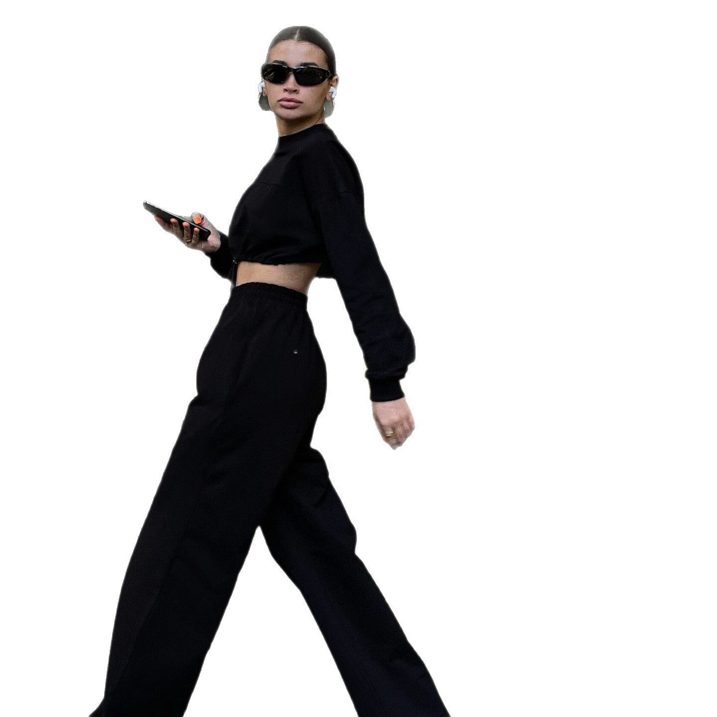 Damen urbaner Schnitt Sweatpants mit lässigem Cropped Oberteil Stalluxe