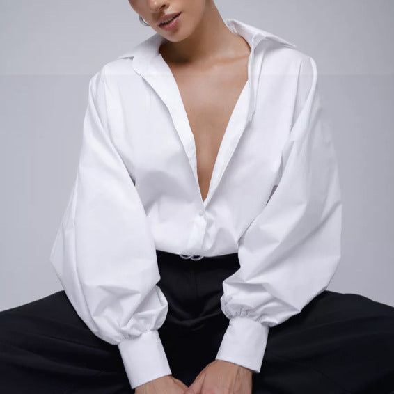 Damen Oversized Hemden mit voluminösen Ärmeln Stalluxe