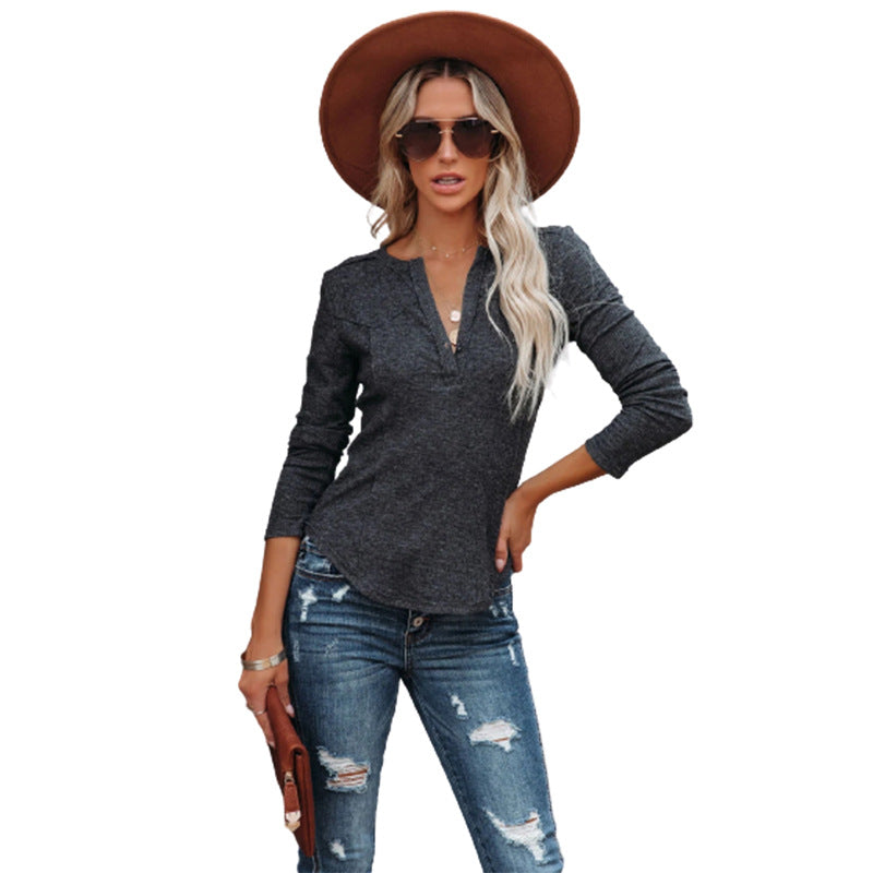 Damen Langarmshirt mit Knopfdetail und Western-Schulterdesign Stalluxe