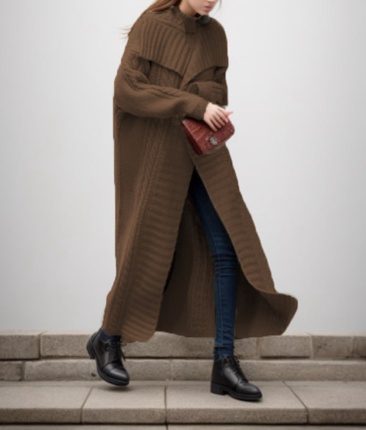 Damen Strickmantel mit strukturiertem Design und voluminösen Ärmeln Stalluxe