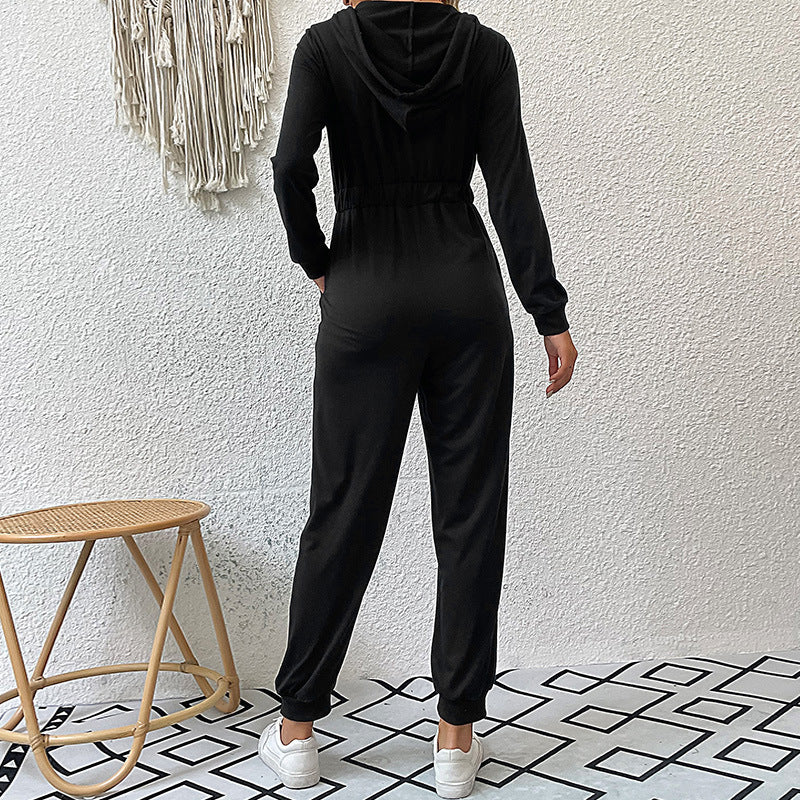 Damen modischer Jumpsuit mit elegantem Reißverschluss und praktischen Taschen Stalluxe