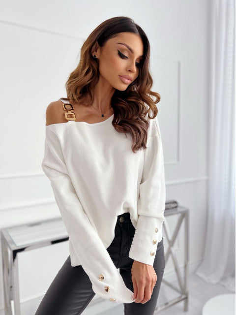 Damen Oversized Pullover mit asymmetrischem Schnitt und raffinierten Details Stalluxe