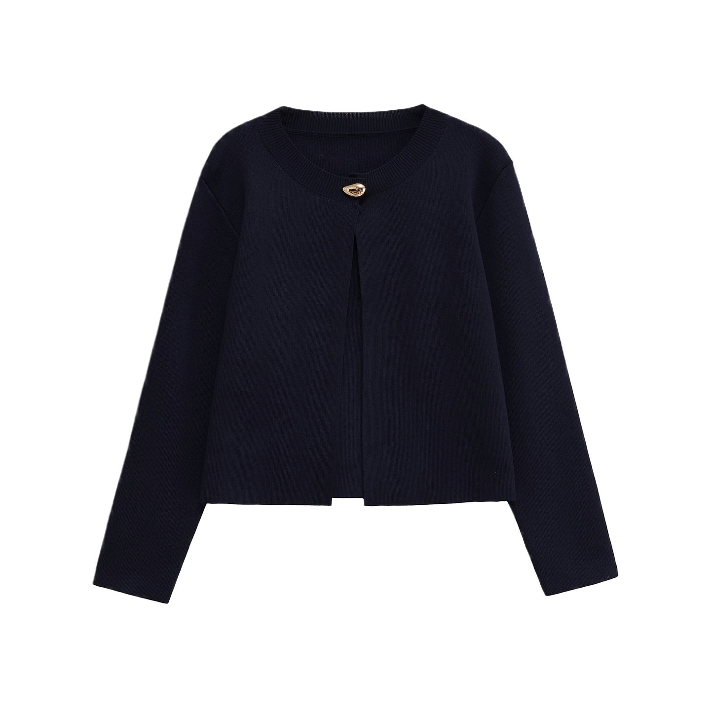 Damen modische Strickjacke mit dekorativem Knopf und elegantem Schnitt Stalluxe