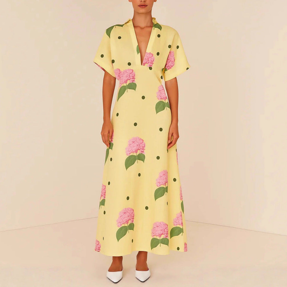 Damen Maxi-Kleid mit floralem Druck Stalluxe