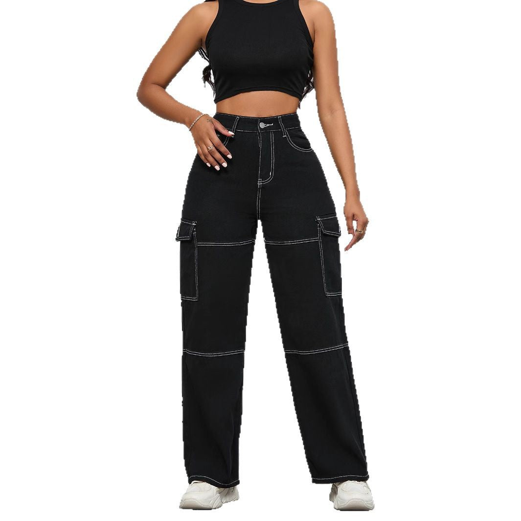 Damen Cargo-Jeans mit weitem Schnitt und praktischen Taschen Stalluxe