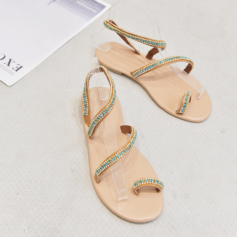 Damen Elegante Sandalen mit Kristallverzierungen und transparenter Oberfläche Stalluxe