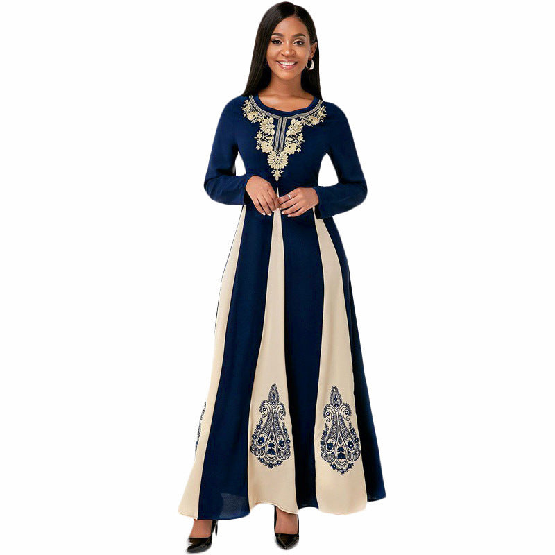 Damen Elegantes Maxikleid mit aufwendig gesticktem Muster Stalluxe