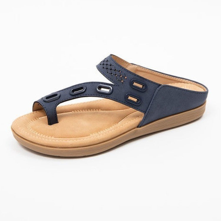 Damen bequeme Zehentrenner-Sandalen mit speziellen Riemen und komfortablem Fußbett Stalluxe