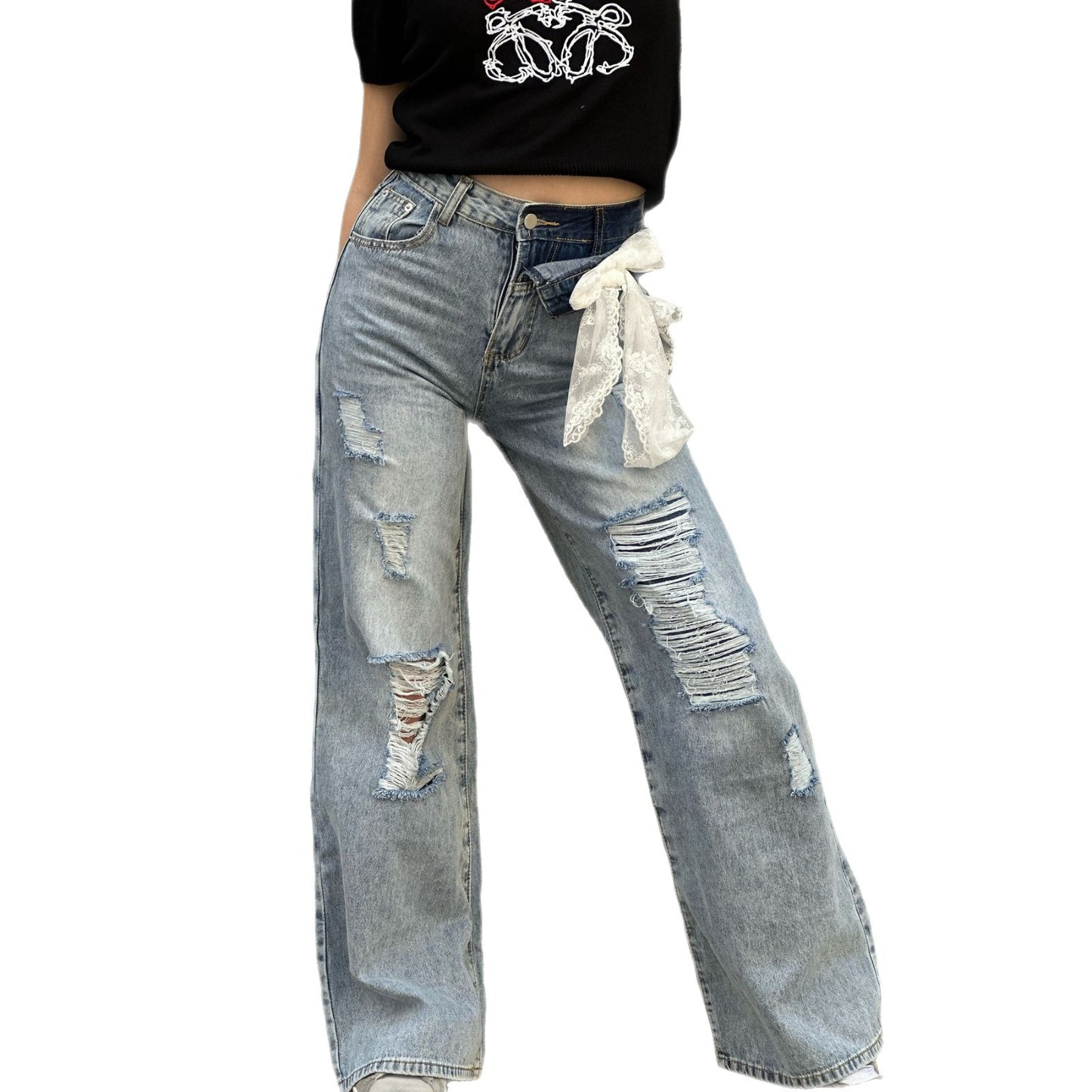 Damen destroyed Jeans im lässigen Oversized-Schnitt Stalluxe