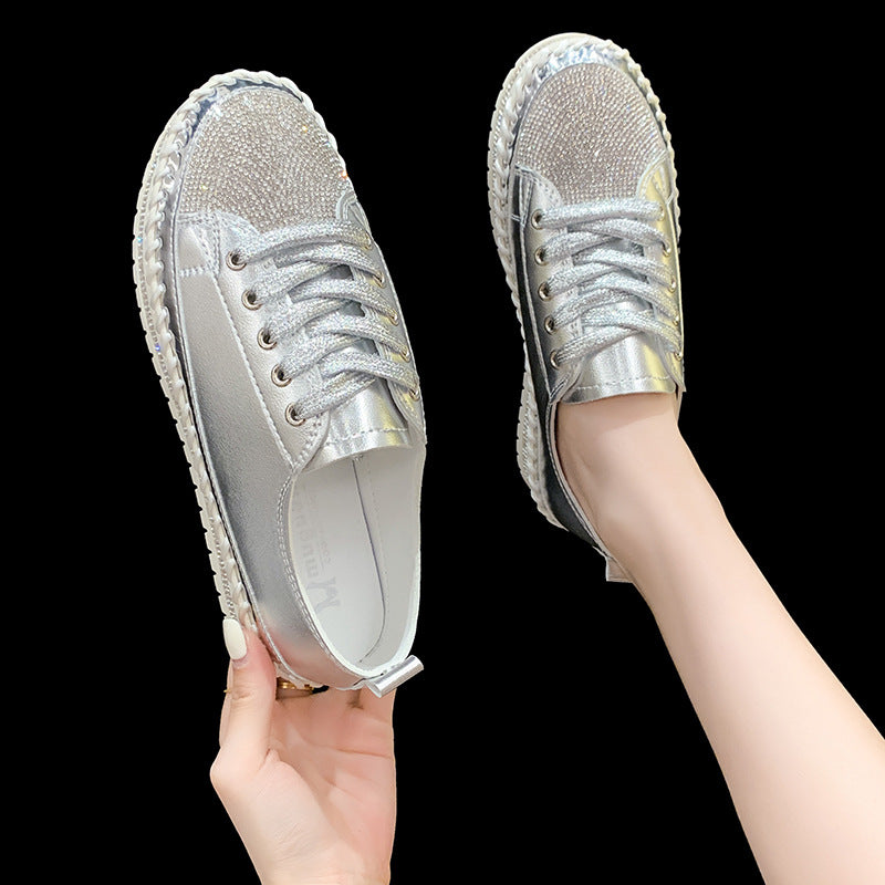 Damen Glitzernde Sportlich Elegante Sneakers Stalluxe
