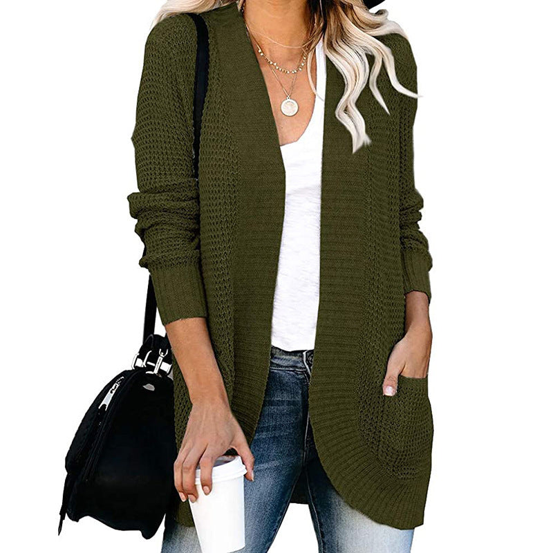 Damen Strickjacke mit modernem Strickmuster und praktischen Taschen Stalluxe