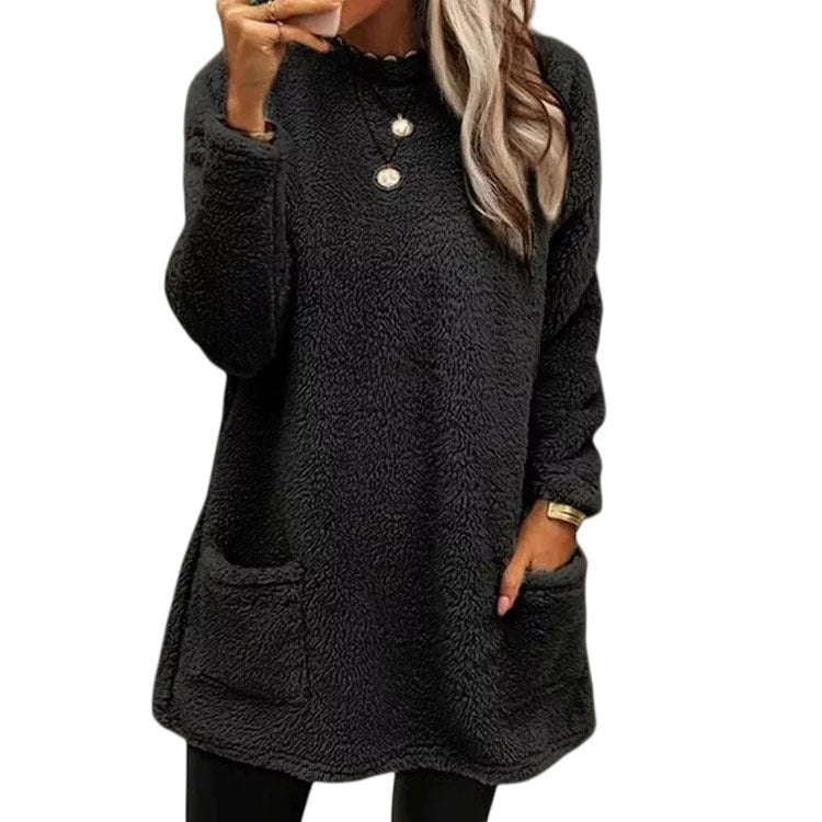 Damen kuscheliger Oversized-Pullover mit Taschen Stalluxe