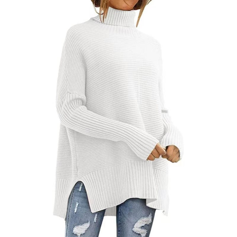Damen kuscheliger Rollkragenpullover aus Rippstrick Stalluxe