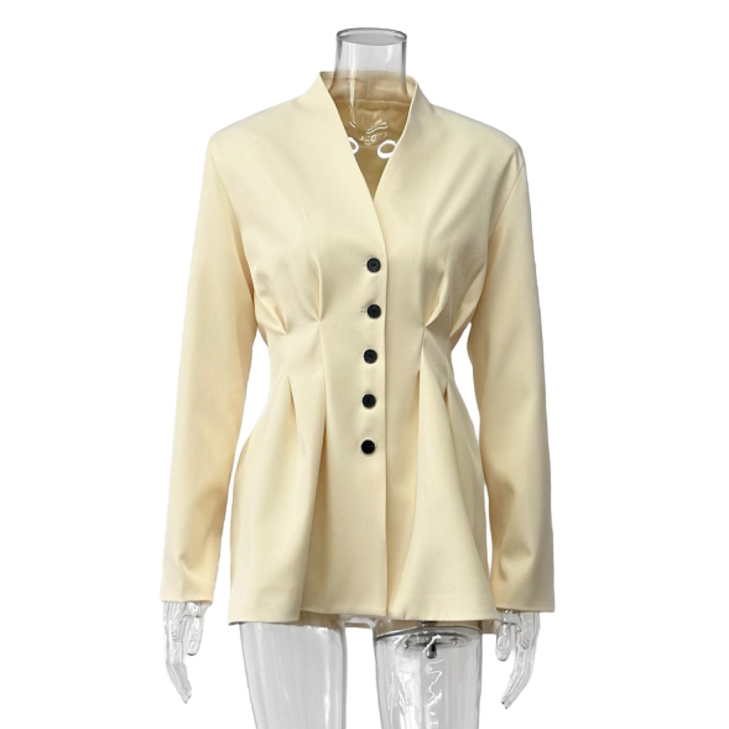 Damen Modischer Blazer mit tailliertem Schnitt und eleganten Knopfdetails Stalluxe