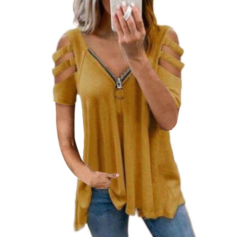 Damen Strickpullover mit modischen Cut-Out-Ärmeln Stalluxe