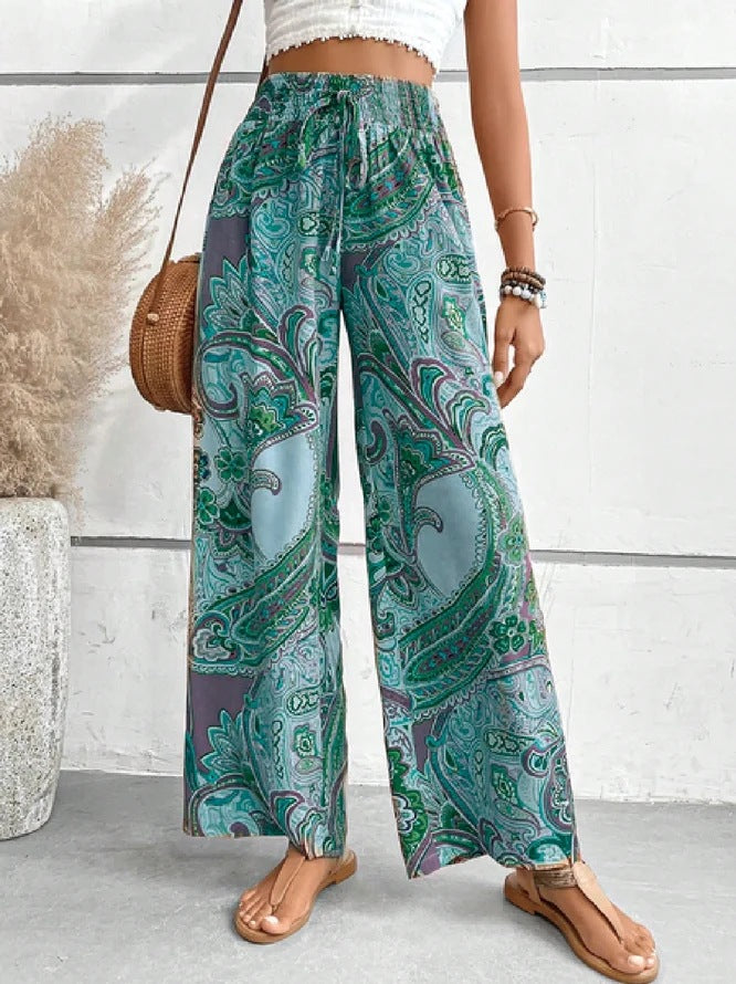 Frauen Bohemian Weitbeinige Palazzo-Hosen Stalluxe