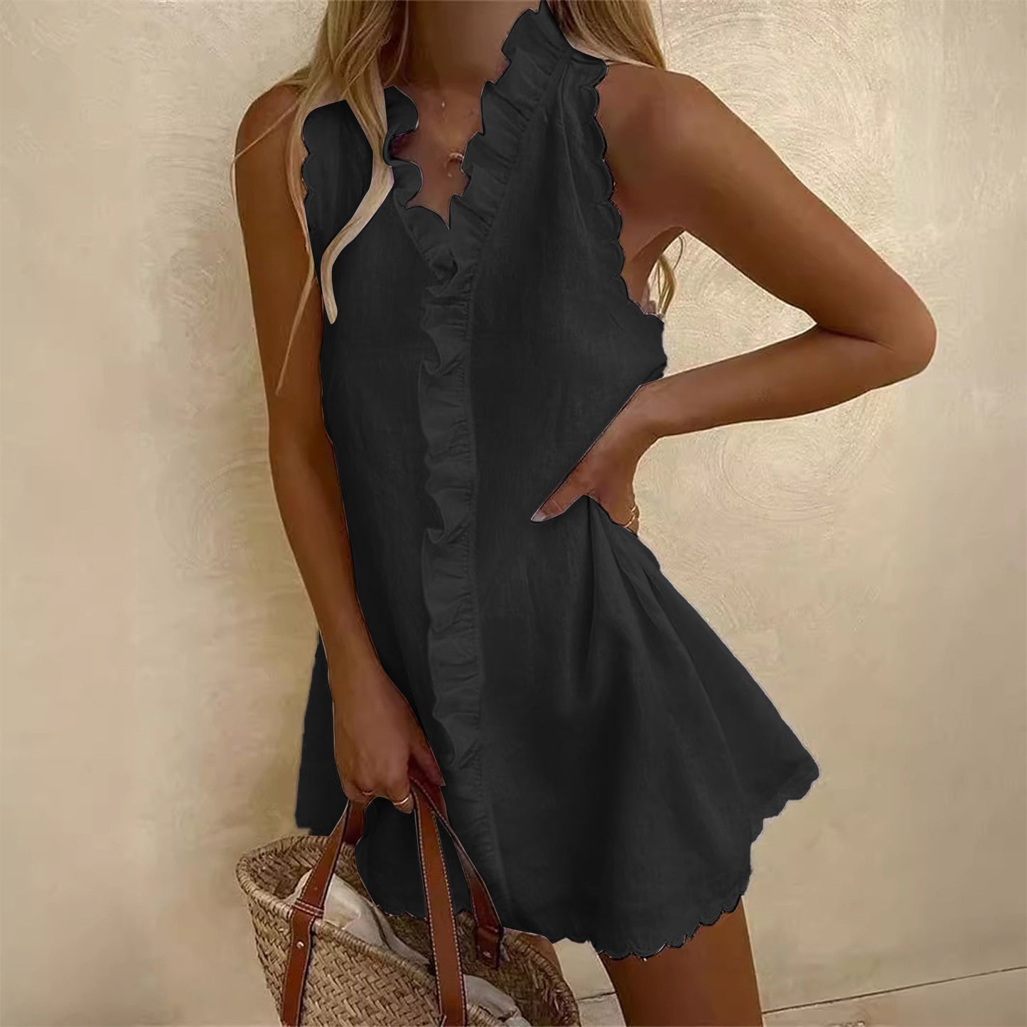 Damen Sommerkleid mit Rüschen Stalluxe