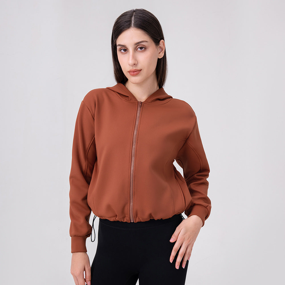 Damen sportliche Kapuzenjacke mit modischem Schnitt und elastischem Bund Stalluxe