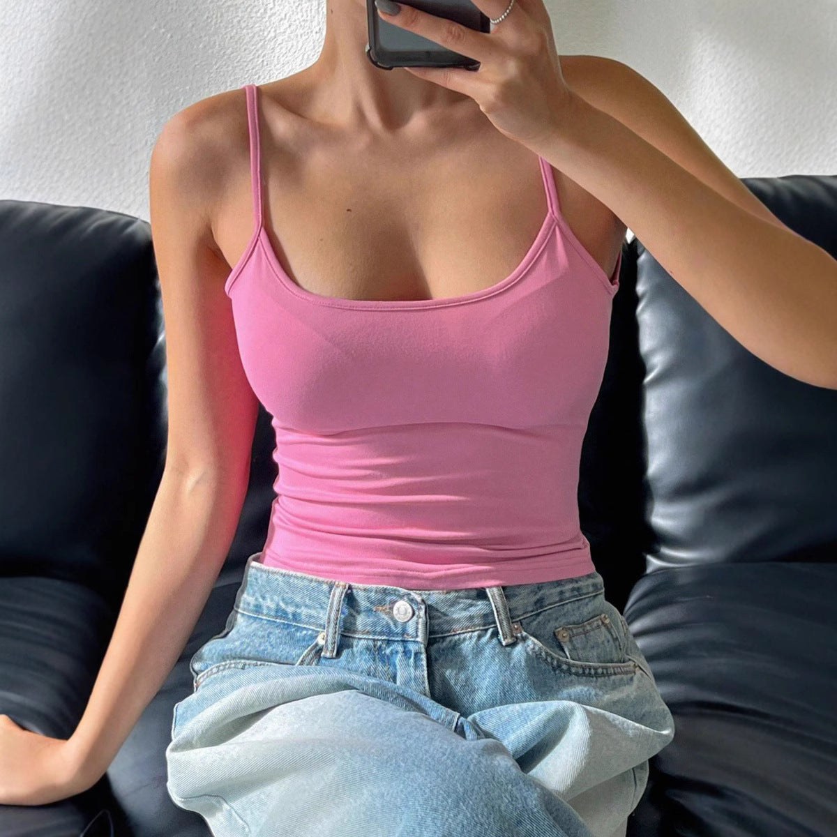 Damen Sportliches Bustier-Top mit schmalen Trägern und figurbetonendem Schnitt Stalluxe