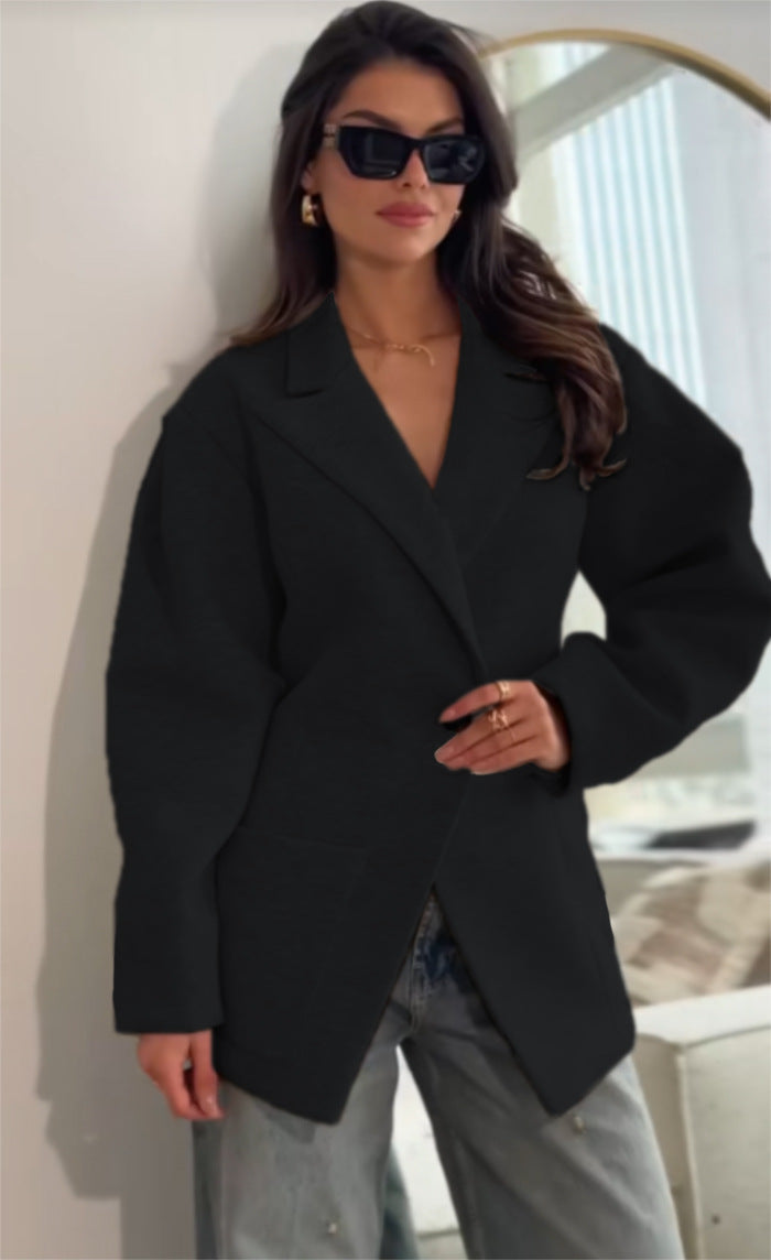 Damen Oversize Blazerjacke mit elegantem Schnitt und voluminösen Ärmeln Stalluxe
