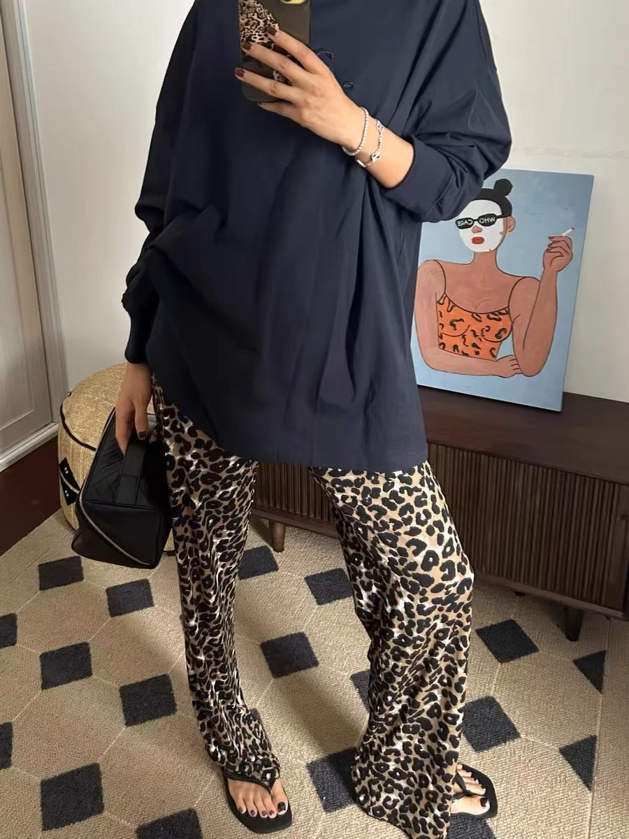 Damen Stylische Leoprint-Hosen im lässigen Schnitt Stalluxe