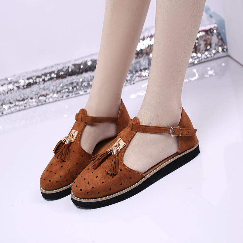 Damen elegante Ballerinas mit modischem Quastendetail und verstellbarem Riemen Stalluxe