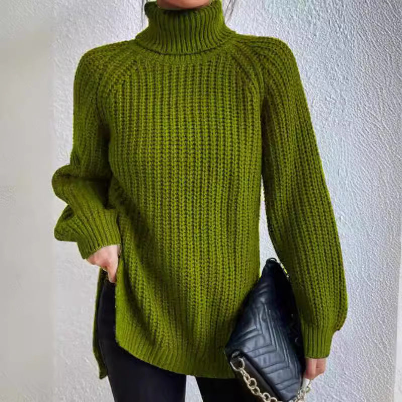 Damen Grobstrickpullover mit hohem Kragen und strukturiertem Muster Stalluxe