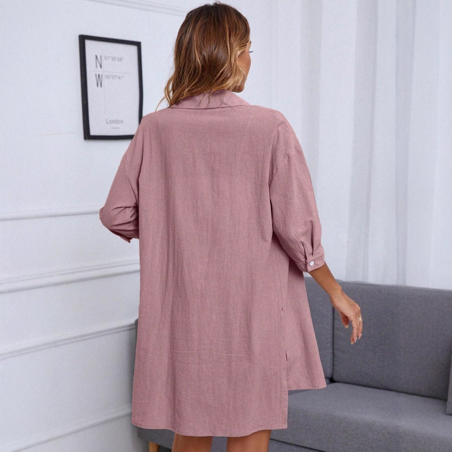 Damen lässiges Set aus coolen Shorts und langer Bluse mit Taschen Stalluxe