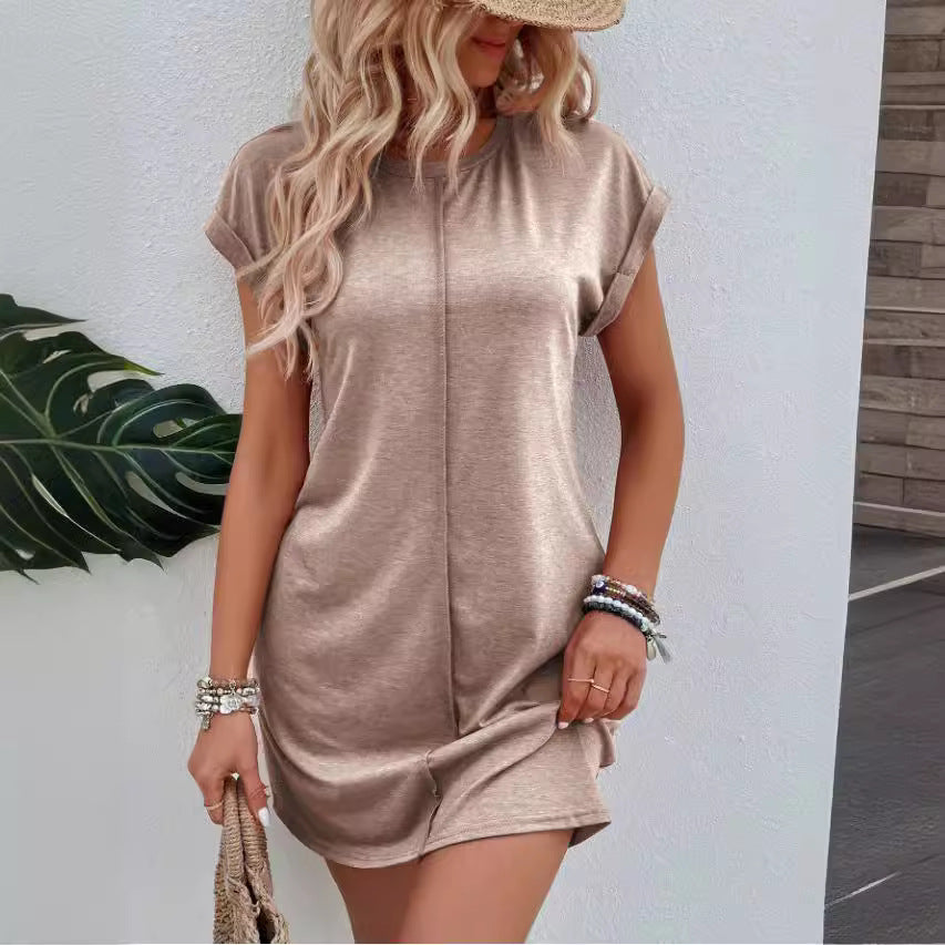 Damen lässiges Kurzarm-Kleid Stalluxe