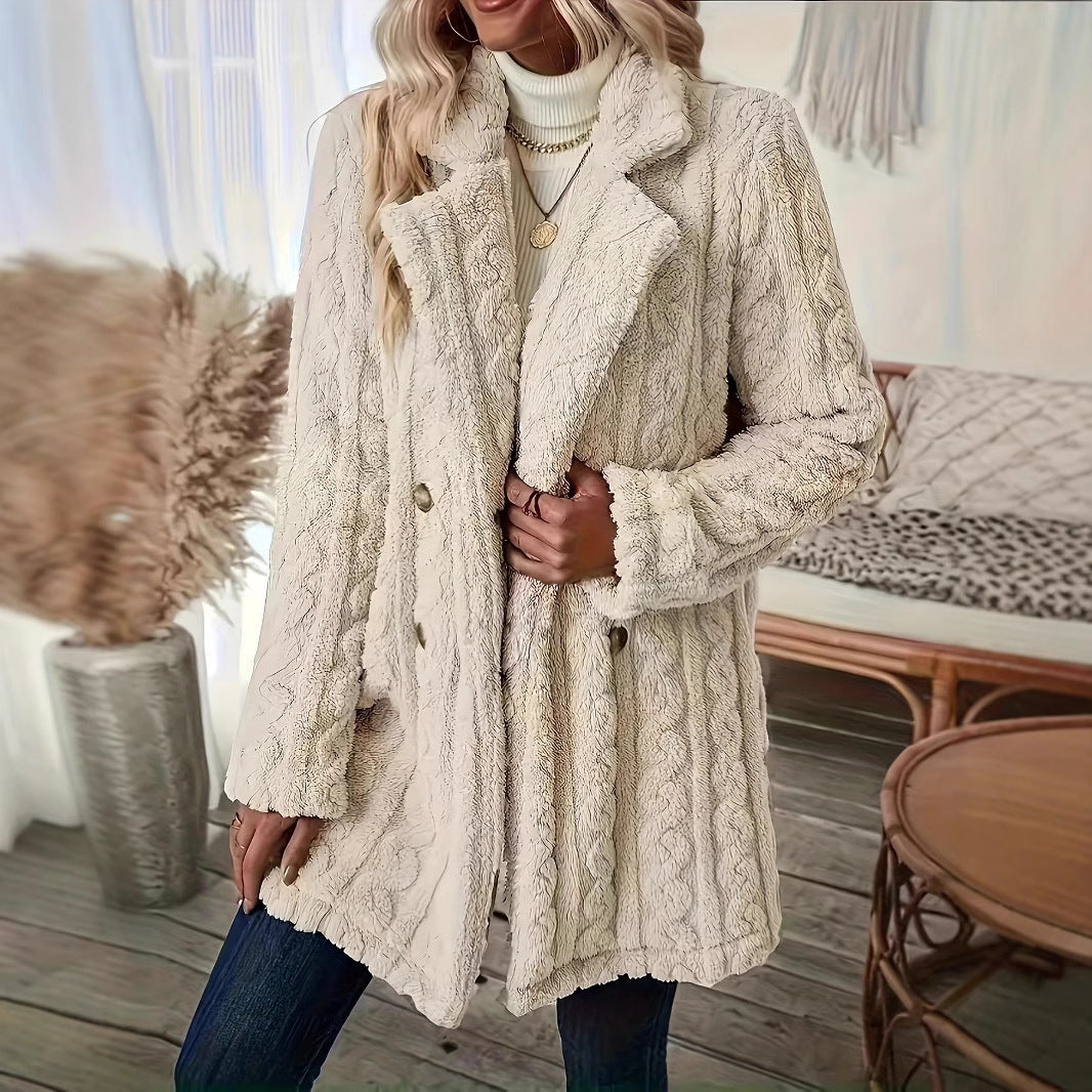 Damen Kuschelige Teddyjacke mit strukturiertem Design Stalluxe