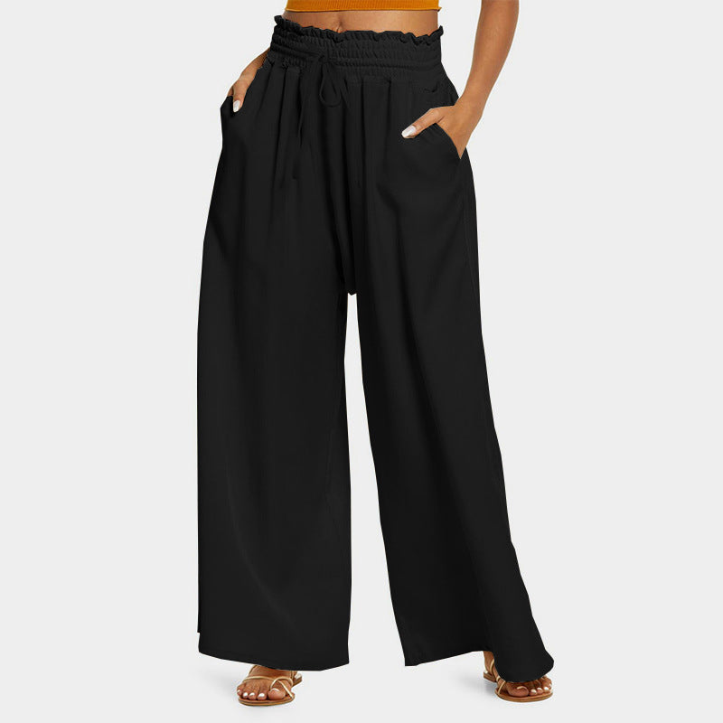 Damen Weite-Leg Hohe Taille Hose Stalluxe