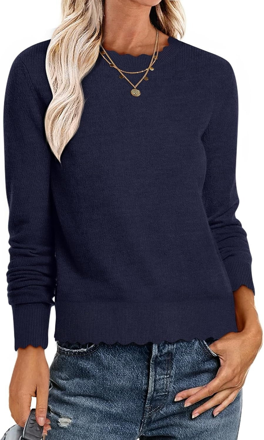 Damen Sweater mit Wellenkante Stalluxe