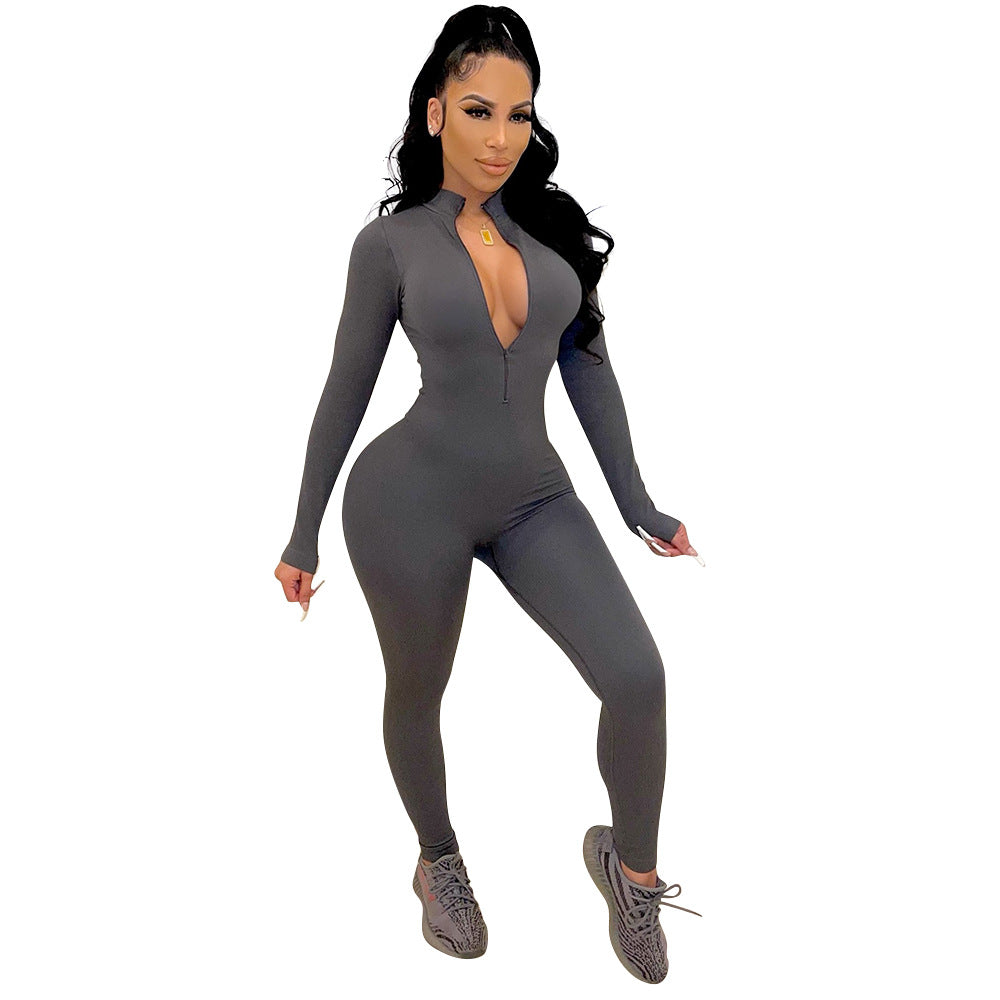 Damen Overall mit hohem Kragen und Reißverschluss Stalluxe