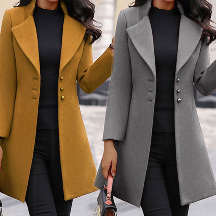 Damen elegante Jacke mit klassischem Detailing und schmaler Silhouette Stalluxe