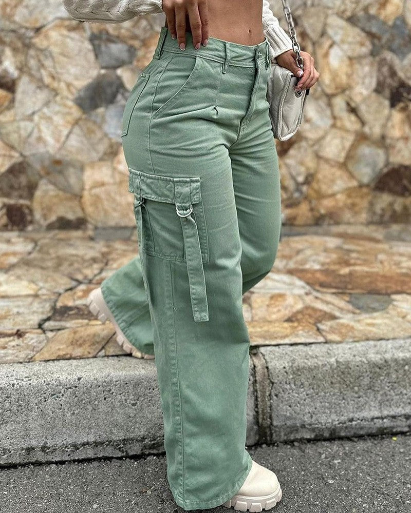 Damen Cargo-Hose mit weitem Schnitt und praktischen Taschen Stalluxe
