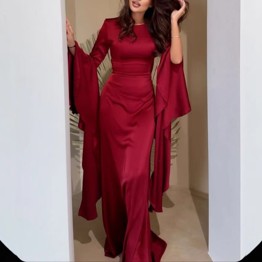 Damen Elegantes Abendkleid mit voluminösen Ärmeln und figurbetontem Schnitt Stalluxe