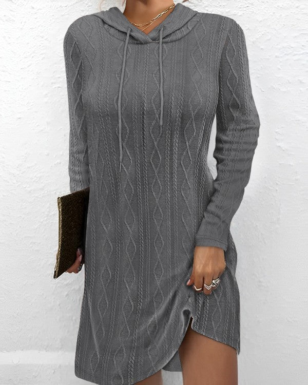 Women's Hooded Knit Sweater Dress Stalluxe