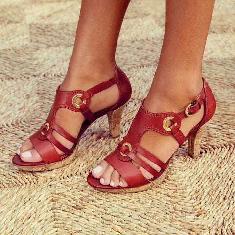 Damen Elegante Sandalen mit modischen Riemen und hohem Absatz Stalluxe